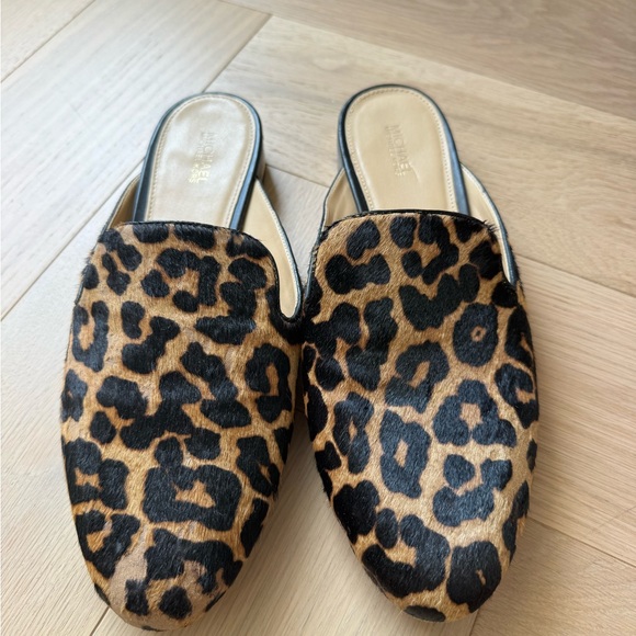 MICHAEL Michael Kors Shoes - MICHAEL Michael Kors Leopard calf hair Slip-On Mules - Brown/Black